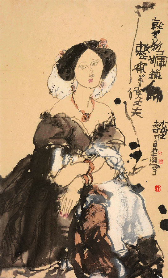 著名画家白野夫人物画欣赏